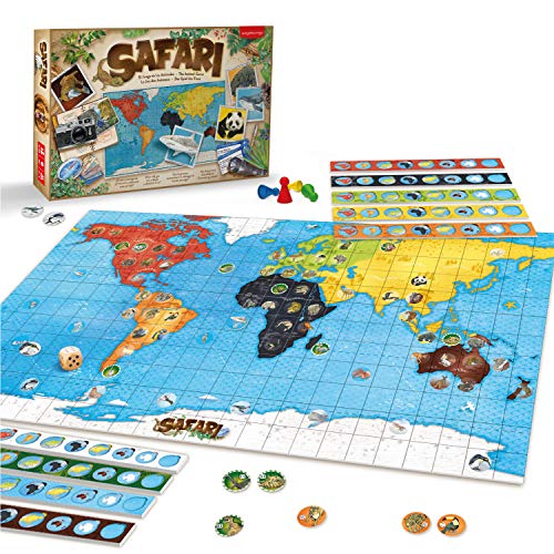 JUEGACONMIGO Safari, das Spiel der Tiere. Welttiere Lernen und Strategie Brettspiel. von JUEGACONMIGO