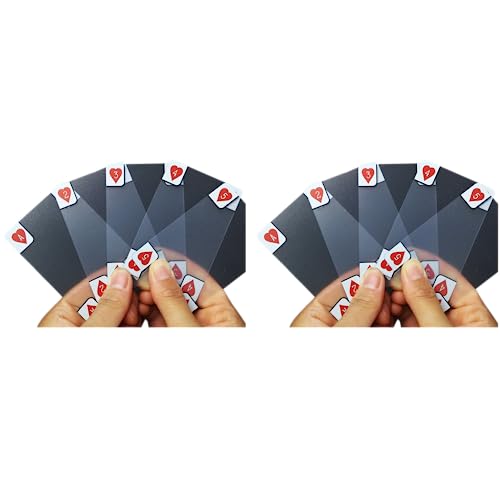 JUFUM 2X Kreative Transparente Plastikwasserdichte Schuerhaken-Neuheits-Poker-Index-Spielkarten von JUFUM