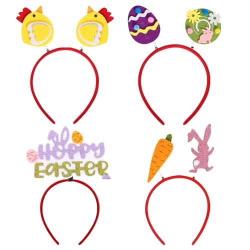JUFYVO 4 Stück Ostern Stirnband Kaninchen Stirnband Huhn Stirnband Ostern Kopf Bopper Cosplay Kostüm Set Verkleidung Zubehör für Erwachsene JUFYVO 4 Stück Ostern Stirnband Kaninchen Stirnband Huhn Stirnband Ostern Kopf Bopper Cosplay Kostüm Set Verkleidung Zubehör für Erwachsene von JUFYVO
