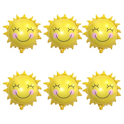 JUFYVO 6pcs Sonne Gesicht Ballon Sonne Kindergeburtstag Deko Folienballons Sommer Party Deko Baby Shower Deko für Kinder JUFYVO 6pcs Sonne Gesicht Ballon Sonne Kindergeburtstag Deko Folienballons Sommer Party Deko Baby Shower Deko für Kinder von JUFYVO