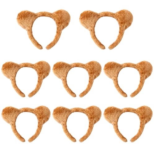 JUFYVO 8 x Bärenohren-Haarband, Cosplay, Party, Ohren, Handband, Cartoon-Ohren, Stirnbänder, Tier-Kostüm-Zubehör für Halloween, Maskerade von JUFYVO