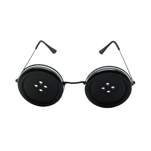 JUFYVO Coraline Knopfaugen Brille Neuheit Lustige Brille Rahmen Kostüm Lustige Requisiten Halloween Kostüm Sachen Zubehör für Erwachsene JUFYVO Coraline Knopfaugen Brille Neuheit Lustige Brille Rahmen Kostüm Lustige Requisiten Halloween Kostüm Sachen Zubehör für Erwachsene von JUFYVO