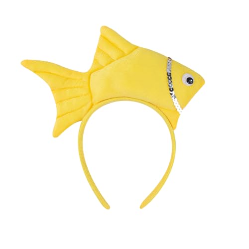 JUFYVO Fisch-Stirnband, Tierkostüm, Stirnband, Zubehör, Damenmode, Stirnbänder, Fischkostüm-Zubehör für Kinder, Erwachsene, Gelb von JUFYVO