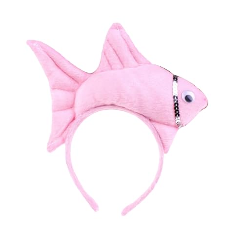 JUFYVO Fisch-Stirnband, Tierkostüm, Stirnband, Zubehör, Damenmode, Stirnbänder, Fischkostüm-Zubehör für Kinder, Erwachsene (Rosa) von JUFYVO