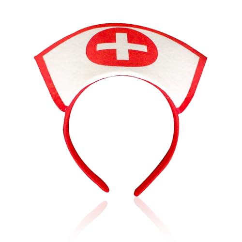 JUFYVO Halloween-Krankenschwesterhut, Stirnband, lustige Krankenschwester-Stirnbänder, Krankenschwestern, Verkleidungsrequisiten, Cosplay, Haar-Accessoires, Foto-Requisiten für Mädchen und Damen JUFYVO Halloween-Krankenschwesterhut, Stirnband, lustige Krankenschwester-Stirnbänder, Krankenschwestern, Verkleidungsrequisiten, Cosplay, Haar-Accessoires, Foto-Requisiten für Mädchen und Damen von JUFYVO