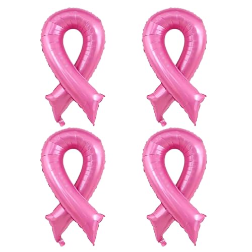 JUFYVO Luftballons mit rosa Schleife, Brustkrebs-Bewusstseins-Ballons, Dekoration, Brustkrebs, Party-Dekoration, Zubehör, Kampagnenunterstützung, Zubehör für Frauen, 4 Stück JUFYVO Luftballons mit rosa Schleife, Brustkrebs-Bewusstseins-Ballons, Dekoration, Brustkrebs, Party-Dekoration, Zubehör, Kampagnenunterstützung, Zubehör für Frauen, 4 Stück von JUFYVO