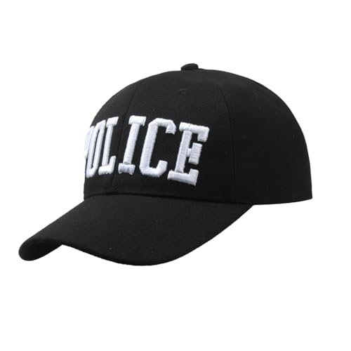 JUFYVO Polizei-Kappe, verstellbar, Polizei-Baseballmütze, schwarze Kappe, Rollenspiel, Cosplay, Party, Hüte, Halloween, Kostüm, Zubehör für Unisex Erwachsene JUFYVO Polizei-Kappe, verstellbar, Polizei-Baseballmütze, schwarze Kappe, Rollenspiel, Cosplay, Party, Hüte, Halloween, Kostüm, Zubehör für Unisex Erwachsene von JUFYVO