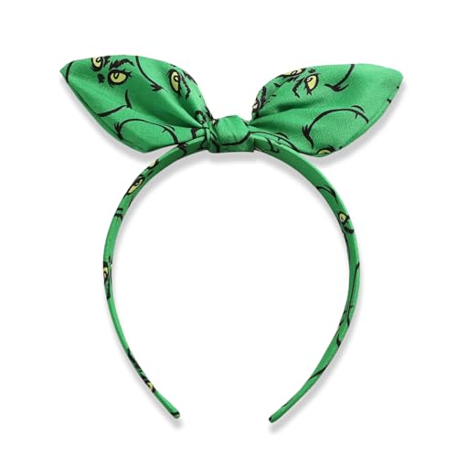 JUFYVO Weihnachtsschleife Stirnband Monster geknotet Xmas Haarreifen Monster Cosplay Kostüm Zubehör Weihnachtskostüm Haarschmuck für Frauen Mädchen (Grün) von JUFYVO