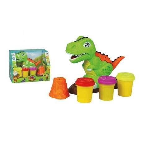 JUGATOYS 8436585223015 Dinosaurier, 3 Dosen und Formen 25 x 19 x 15 cm No aplica Ton und Knete, bunt von JUGATOYS