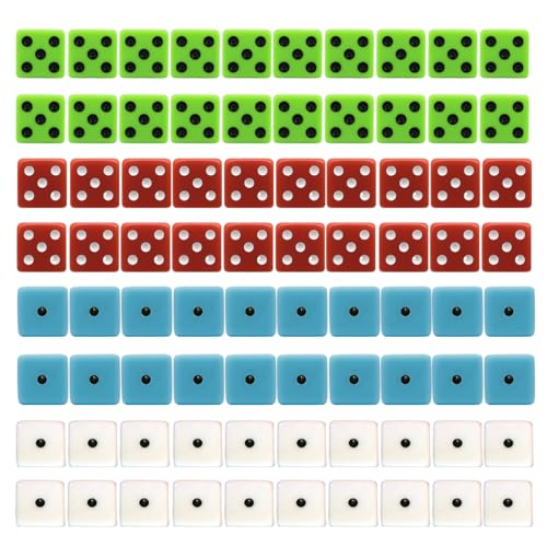 JUGUTA 80 Stück D6-Mini-Würfel, 8Mm, Vielfältige Farben, Ideal Für Casino-Themen, Brettspiele, Mathematikunterricht Und Partys, Quadratische Form, Robustes Abs-Material JUGUTA 80 Stück D6-Mini-Würfel, 8Mm, Vielfältige Farben, Ideal Für Casino-Themen, Brettspiele, Mathematikunterricht Und Partys, Quadratische Form, Robustes Abs-Material von JUGUTA