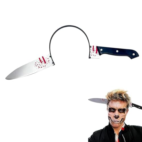 JUGUTA Halloween Haarreif, Messer Im Kopf Haarreif, Halloween Zombie Kostüm Zubehör Party, Horror Haarschmuck Für Karneval, Fasching, Cosplay(A) von JUGUTA