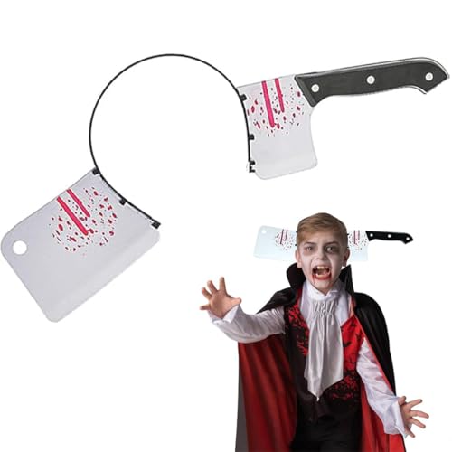 JUGUTA Halloween Haarreif, Messer Im Kopf Haarreif, Halloween Zombie Kostüm Zubehör Party, Horror Haarschmuck Für Karneval, Fasching, Cosplay(B) von JUGUTA