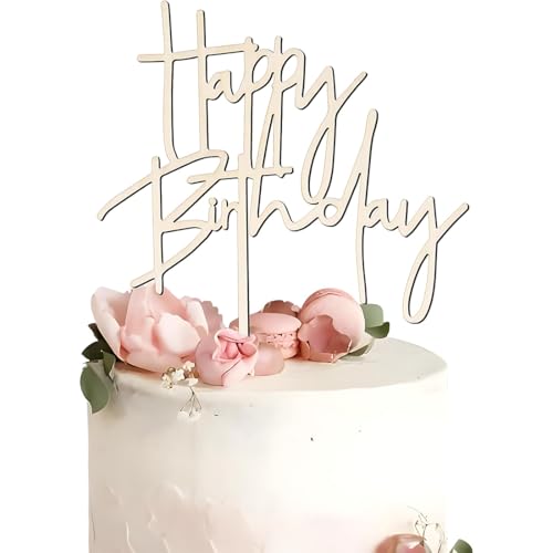 JUGUTA Tortendeko Geburtstag Holz - Happy Birthday Cake Topper - Tortenstecker Für Geburtstagstorte - Kuchendekoration Zum Geburtstag Für Kinder Und Erwachsene JUGUTA Tortendeko Geburtstag Holz - Happy Birthday Cake Topper - Tortenstecker Für Geburtstagstorte - Kuchendekoration Zum Geburtstag Für Kinder Und Erwachsene von JUGUTA