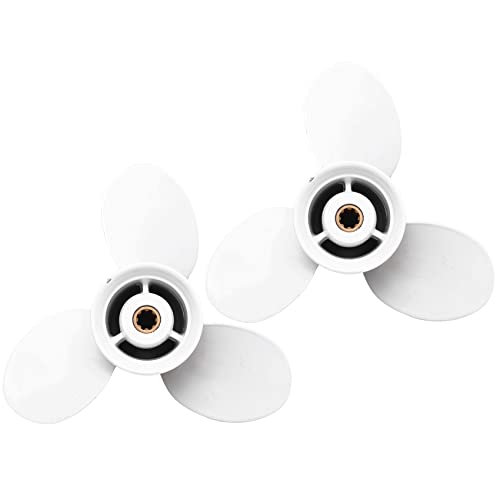 JUJNE 2 x Außenpropellermotor mit 3 Flügeln, 683-45941-00-el 9 1/4 x 12 für 9,9-15 PS, Aluminium, 8 Spline-Zähne, Durchmesser 235 mm, 3 Stück JUJNE 2 x Außenpropellermotor mit 3 Flügeln, 683-45941-00-el 9 1/4 x 12 für 9,9-15 PS, Aluminium, 8 Spline-Zähne, Durchmesser 235 mm, 3 Stück von JUJNE