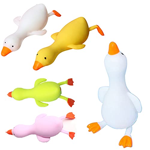 sqishamellows niedlichen Mochi zappeln Spielzeug billig 5er Pack Squishy Animal Toy Kneten Squeeze Animal Ornament für Kinder / Erwachsene Zufällige farbige Enten von JUJUCAT