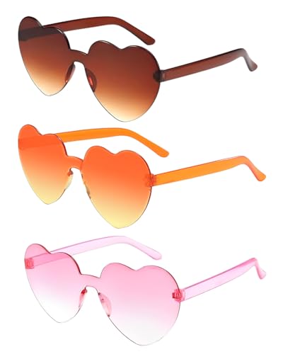 JUKOTA 3 Paare Hippie Herzförmige Brille,Transparente Sonnenbrille in Bonbonfarbe,Lustige Brille mit Farbverlauf,Partybrille für Geburtstagsfeier,Halloween,Karneval,Erwachsene,Jungen und Mädchen JUKOTA 3 Paare Hippie Herzförmige Brille,Transparente Sonnenbrille in Bonbonfarbe,Lustige Brille mit Farbverlauf,Partybrille für Geburtstagsfeier,Halloween,Karneval,Erwachsene,Jungen und Mädchen von JUKOTA