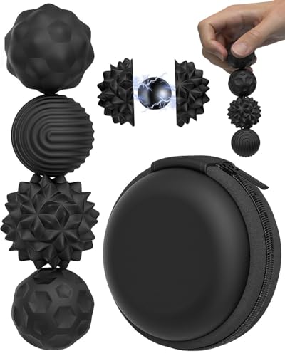 JUKOTA 4 Stück Magnetische Fidget Kugeln, Anti-Stress Sensorik Spielzeug aus Silikon, Magnetische Kugeln für Erwachsene & Kinder, Stressabbau & Entspannung, Motorikspielzeug für Zuhause & Büro JUKOTA 4 Stück Magnetische Fidget Kugeln, Anti-Stress Sensorik Spielzeug aus Silikon, Magnetische Kugeln für Erwachsene & Kinder, Stressabbau & Entspannung, Motorikspielzeug für Zuhause & Büro von JUKOTA