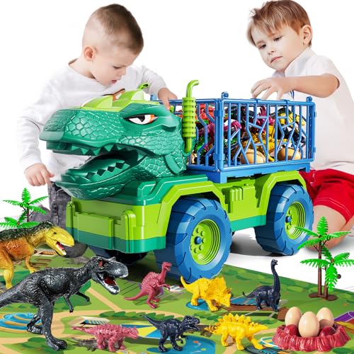 JUKUDAHU - Dinosaurier LKW Spielzeug für Kinder 3 4 5 6 7 Jahre Dinosaurier Spielzeug für Kinder von 3 5 Jahren Tyrannosaurus Transport Auto LKW Spielzeug 8 stellig JUKUDAHU - Dinosaurier LKW Spielzeug für Kinder 3 4 5 6 7 Jahre Dinosaurier Spielzeug für Kinder von 3 5 Jahren Tyrannosaurus Transport Auto LKW Spielzeug 8 stellig von JUKUDAHU