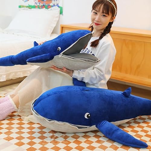 JULAN 80cm Wal Plüschtier,Groß Plüsch Wal Spielzeug Stofftier,Weich Blau Dophin Umarmungskissen, WalKissen Plüschkissen,Riesiges Kuscheliges Stofftier für Ozeanliebhaber,Niedlicher WalsPlüsch Puppe JULAN 80cm Wal Plüschtier,Groß Plüsch Wal Spielzeug Stofftier,Weich Blau Dophin Umarmungskissen, WalKissen Plüschkissen,Riesiges Kuscheliges Stofftier für Ozeanliebhaber,Niedlicher WalsPlüsch Puppe von JULAN