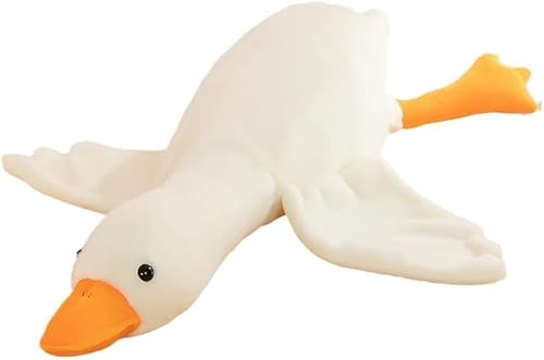 JULAN Riesiges Gänseplüschspielzeug, 90 cm, weiße Gans, Plüschkissen, niedliche große Ente, Plüschpuppen, Schlafkissen, Wurfkissen für Kinderkissen, Raumdekoration, Schlafenszeit Geschenk von JULAN