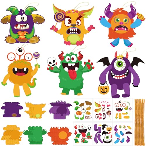 JULBEAR Monster Bastelsets Kinder, 26 Halloween Kreativsets zum Basteln Halloween Basteln Kinder Kreative Bastelhandwerk für Mädchen Jungen Halloween Geburtstag von JULBEAR