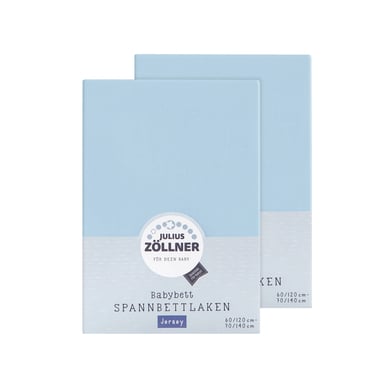 JULIUS ZÖLLNER Spannbetttuch Doppelpack Jersey hellblau von Julius Zöllner