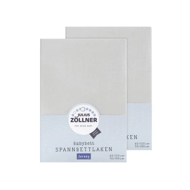 JULIUS ZÖLLNER Spannbetttuch Doppelpack Jersey hellgrau von Julius Zöllner