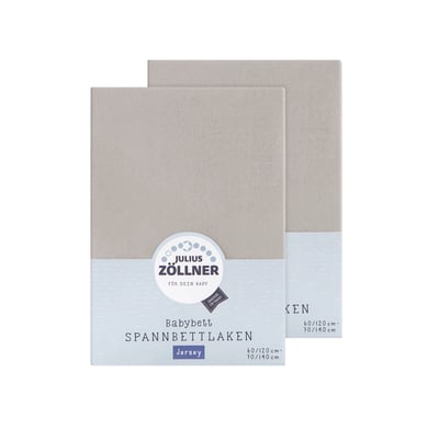 JULIUS ZÖLLNER Spannbetttuch Doppelpack Jersey taupe von Julius Zöllner