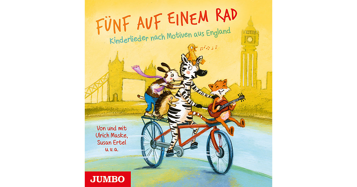 Fünf auf einem Rad. Kinderlieder nach Motiven aus England Hörbuch Fünf auf einem Rad. Kinderlieder nach Motiven aus England Hörbuch von JUMBO Verlag