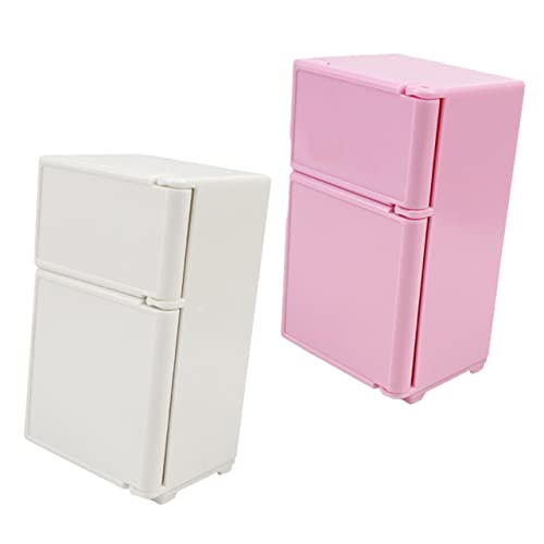 JUMPLAWN Mini-puppenhaus-kühlschrank Miniatur 2-teilig Kühlschrank Spielzeug Für Puppenhaus Realistischer Mini-kühlschrank Unterhaltsame Und Lehrreiche Miniaturmöbel von JUMPLAWN