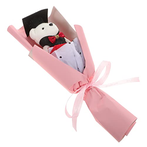 JUMPLAWN 1 Bund Abschluss Blumenstrauß mit Süßem Niedlicher Party Bär Blumenstrauß für Graduierung Geschenkideen und Fotorequisiten zur des Schulabschlusses von JUMPLAWN