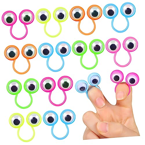 JUMPLAWN 1 Satz Aktivitätsringspielzeug Augen Fingerpuppe Auge Fingerpuppe Augapfel Fingerspielzeug Lustige Fingerpuppen Fingerpuppen-Augenringe Plastik Zufällige Farbe 30 Stück von JUMPLAWN
