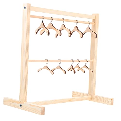 JUMPLAWN 1 Satz Holz Puppenkleiderständer Kleiderbügeln für Puppenhaus zur Aufbewahrung und Präsentation von Puppenkleidung JUMPLAWN 1 Satz Holz Puppenkleiderständer Kleiderbügeln für Puppenhaus zur Aufbewahrung und Präsentation von Puppenkleidung von JUMPLAWN