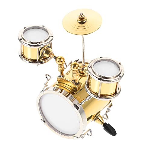 JUMPLAWN 1 Satz Kindergeschenk Ornament Mini Trommelmodell Schlagzeug Metall Golden von JUMPLAWN