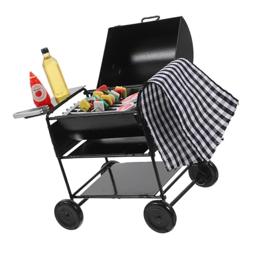 JUMPLAWN 1 Satz Mini-Grill Puppenhaus-Dekore Mini-Hausgrill Puppenhaus-Grill Puppenhauszubehör Picknick Legierung Black von JUMPLAWN