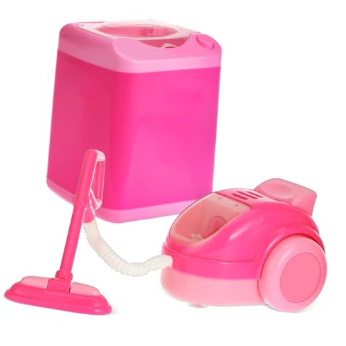 JUMPLAWN 1 Satz Mini Küchenspielzeug mit Staubsauger und Waschmaschine für Kleinkinder Robuste Kinderfreundliche Reinigungsgeräte für Kreatives Rollenspiel und Lernen von JUMPLAWN