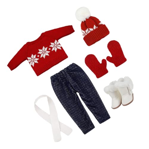 JUMPLAWN 1 Satz Mini -Puppen -Weihnachtsanzug für Kostüme Weihnachten Weihnachtspullover Weihnachtspuppen-Anziehoutfit Weihnachtselement-Puppen-Weihnachtskleidung Baumwolle von JUMPLAWN