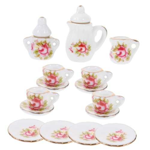 JUMPLAWN 1 Satz Mini-Teeset Mini- -Küchenzubehör Zubehör für Puppenhäuser Mini-Küchenzubehör Puppenhaus Geschirr Kinderspielzeug Miniatur- Miniatur-Teegeschirr Keramik von JUMPLAWN