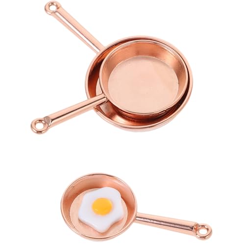 JUMPLAWN 1satz Miniatur Pfanne Aus Teiliges Puppenhaus Zubehör Pfannen Omelette Realistisches Design Und Spielzeug-Dekorationen von JUMPLAWN