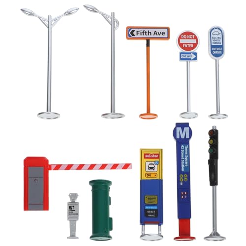 JUMPLAWN 1 Satz Miniatur-Transporteinrichtungen Zug Zeichen Ampel Zinn verkehrsschilder verkehrsschilder für Sandtisch liefern Spielset mit Straßenschildern Plastik JUMPLAWN 1 Satz Miniatur-Transporteinrichtungen Zug Zeichen Ampel Zinn verkehrsschilder verkehrsschilder für Sandtisch liefern Spielset mit Straßenschildern Plastik von JUMPLAWN