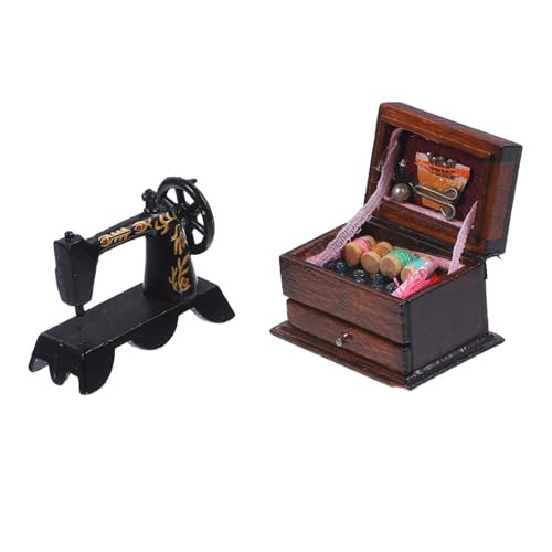 JUMPLAWN 1 Satz Miniatur-hussif-Modell, Miniatur-Vintage-nähmaschinenmodell, Puppenhausmöbel von JUMPLAWN