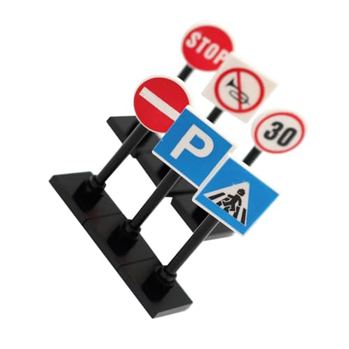 JUMPLAWN 1 Satz Straßensperre Zeichen Verkehrszeichenmodelle Verkehrszeichen Spielzeugverzierung Straße Straßenschild Spielzeugstraßenschilder Für Abs von JUMPLAWN