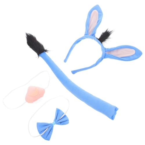 JUMPLAWN 1 Satz Tierkostüm für Erwachsene und Lustiges Kostüm mit Haarreif Fliege und Nase für Halloween Partys und Cosplay Dress Up von JUMPLAWN