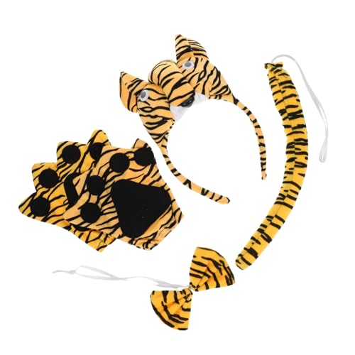 JUMPLAWN 1 Satz Tiger Kostümset Cartoon Tiger Haarreif mit Fliege und Pfotenhandschuhen für Halloween und Cosplay Partys Vielseitige Verkleidung für Bühne und Themenfeiern JUMPLAWN 1 Satz Tiger Kostümset Cartoon Tiger Haarreif mit Fliege und Pfotenhandschuhen für Halloween und Cosplay Partys Vielseitige Verkleidung für Bühne und Themenfeiern von JUMPLAWN