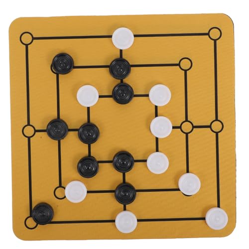 JUMPLAWN 1 Satz Tragbares Schachbrett Spielbrett für Zuhause Nine Men Morris Gesellschaftsspiel für Partys und Feiertage mit Spielsteinen von JUMPLAWN