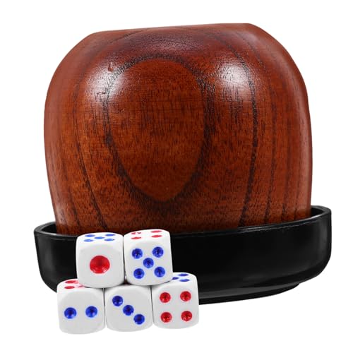 JUMPLAWN 1 Satz Würfelbecher Set aus Holz mit Kleinen Würfeln Würfelbox und Deckel Tischspielzubehör für Familienfeiern und Partys JUMPLAWN 1 Satz Würfelbecher Set aus Holz mit Kleinen Würfeln Würfelbox und Deckel Tischspielzubehör für Familienfeiern und Partys von JUMPLAWN