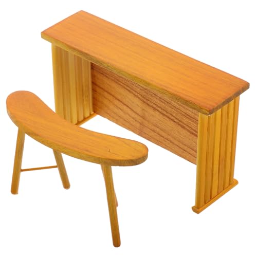 JUMPLAWN 1 Satz Zubehör Für Puppenhäuser Puppenhaus-Miniatur-esstisch Realistische Puppenhausmöbel Mini Möbelmodelle Puppenhausmöbel Miniaturtisch Puppenhaus-beistelltisch Light Brown Holz von JUMPLAWN