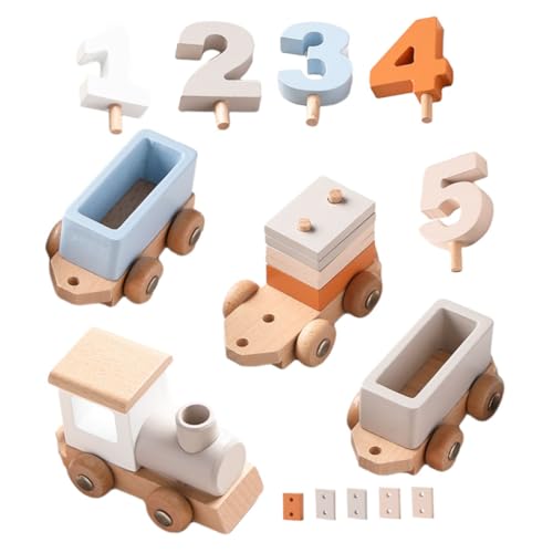JUMPLAWN 1 Set Holzeisenbahnspielzeug, Pädagogisches Lernspielzeug, Geburtstagsgeschenk, Feinmotorik-entwicklungsspielzeug JUMPLAWN 1 Set Holzeisenbahnspielzeug, Pädagogisches Lernspielzeug, Geburtstagsgeschenk, Feinmotorik-entwicklungsspielzeug von JUMPLAWN