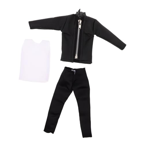 JUMPLAWN 1 Set Jungenpuppen-Outfit, Pu-Jacke Und Hose, Modisches Prinzenkostüm, Kleidung Und Zubehör Für 11-Zoll-jungenpuppen JUMPLAWN 1 Set Jungenpuppen-Outfit, Pu-Jacke Und Hose, Modisches Prinzenkostüm, Kleidung Und Zubehör Für 11-Zoll-jungenpuppen von JUMPLAWN
