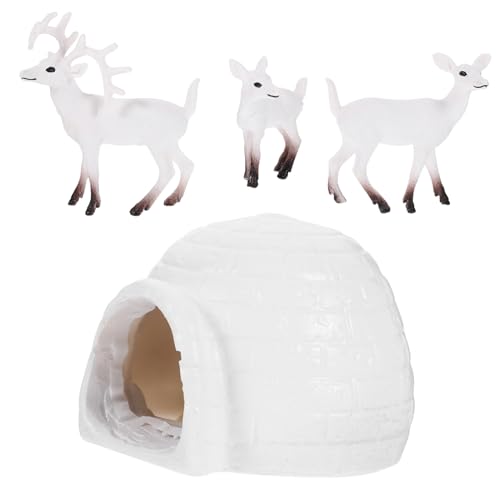 JUMPLAWN 1 Set Kleine Polartiere Figuren Realistische Tierfiguren Kunststoff Hirsch Kognitionsmodell von JUMPLAWN